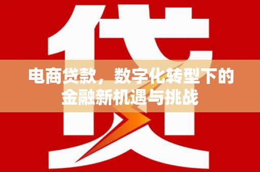 上甘岭电商贷款，数字化转型下的金融新机遇与挑战