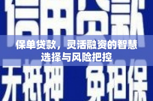 上甘岭保单贷款，灵活融资的智慧选择与风险把控