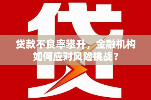上甘岭贷款不良率攀升，金融机构如何应对风险挑战？