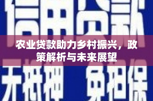 上甘岭农业贷款助力乡村振兴，政策解析与未来展望