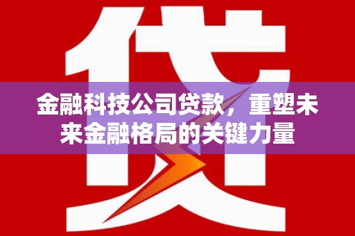 上甘岭金融科技公司贷款，重塑未来金融格局的关键力量