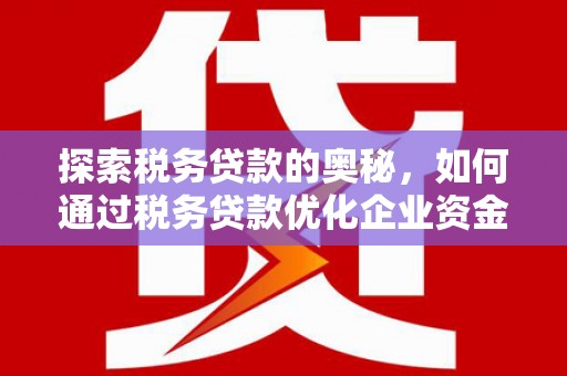 上甘岭探索税务贷款的奥秘，如何通过税务贷款优化企业资金流