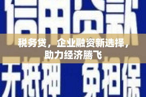 上甘岭税务贷，企业融资新选择，助力经济腾飞