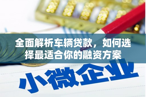 上甘岭全面解析车辆贷款，如何选择最适合你的融资方案